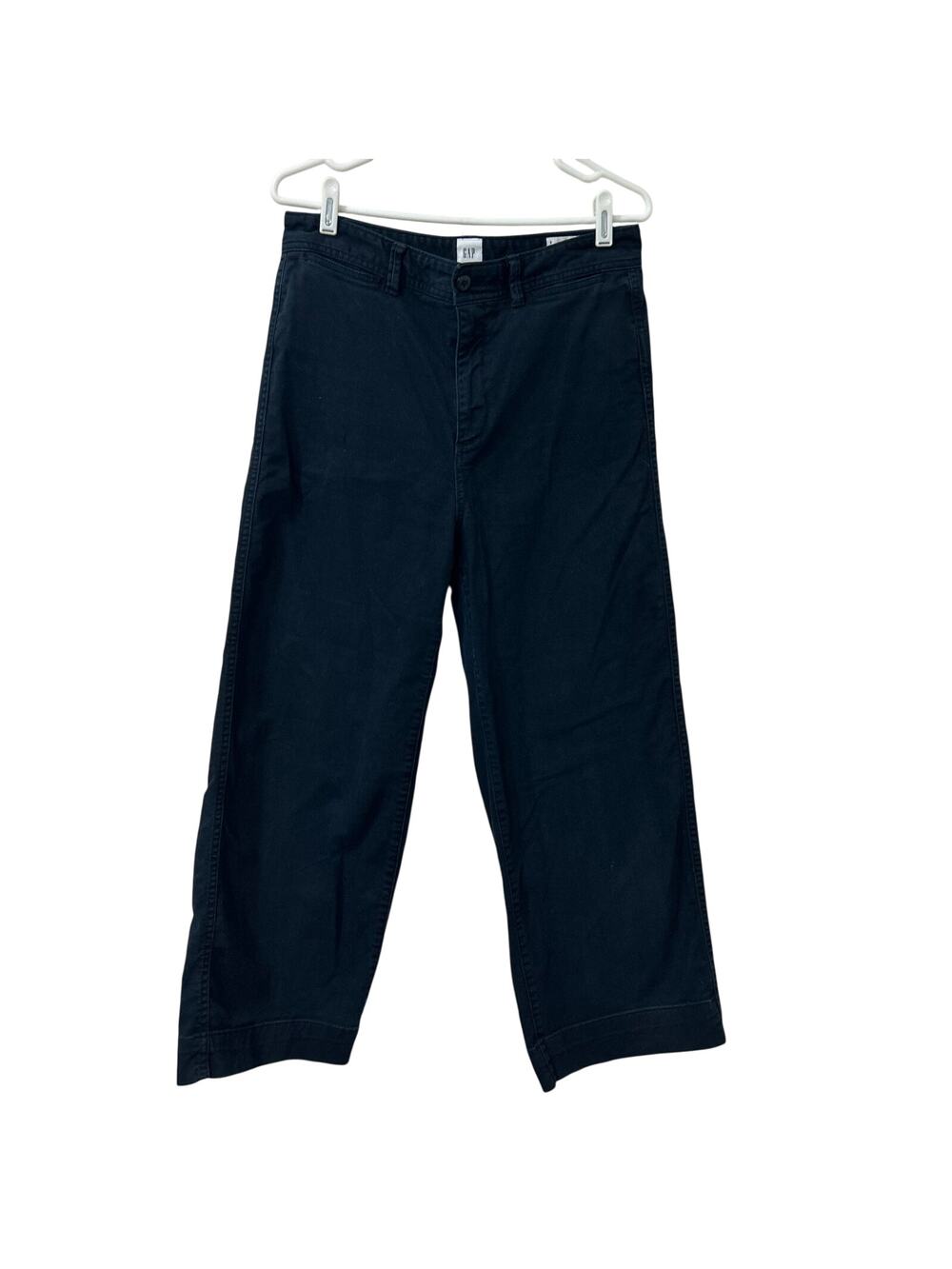 Gap Women’s Size 8 Black High Rise Wide Leg Crop Chino Pants Minimalist